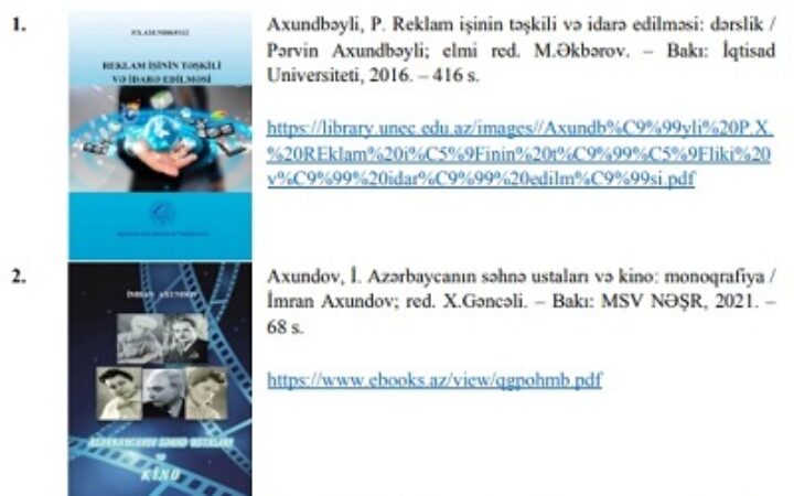 Rəqəmsal kitabxana – kinoşünaslıq və ekran dramutgiyasına dair nəşrlər