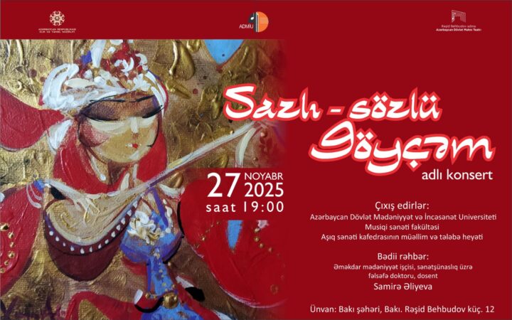 “Sazlı-sözlü Göyçəm” konserti keçiriləcək
