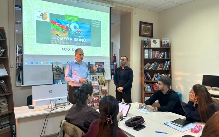 “Zəfər salnaməmiz – multidissiplinar araşdırma mövzusudur” adlı açıq dərs və kitab sərgisi